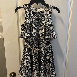 Gorgeous black & cream GB girls dress from Dillards gold metallic belt